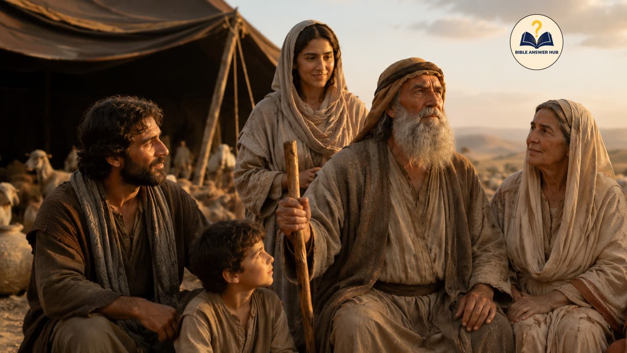 Abraham's family — Lot, Hagar, Sarah, and Isaac